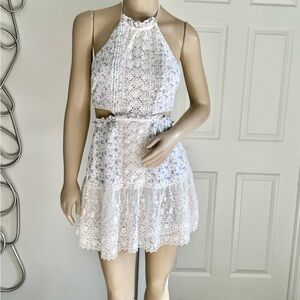 LoveShackFancy Kesia White Floral Lace Dress